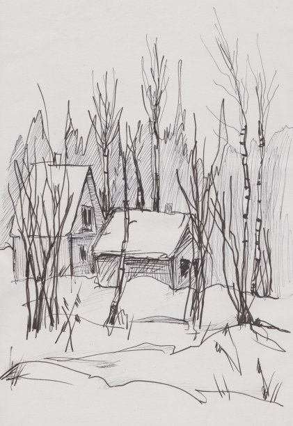 小村庄的冬天图片下载