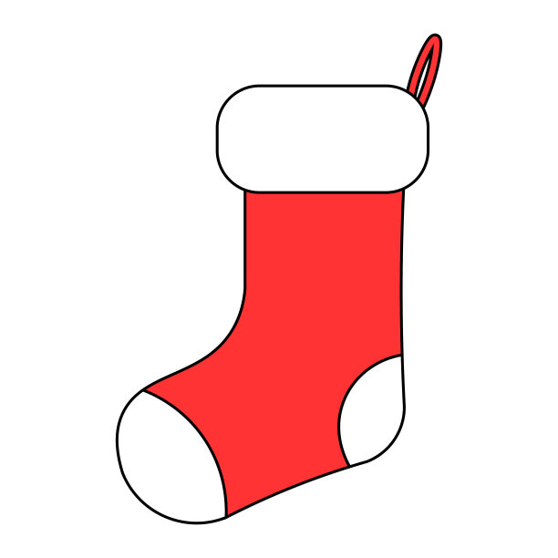 简单的圣诞袜子图标的圣诞假期的插图图片下载