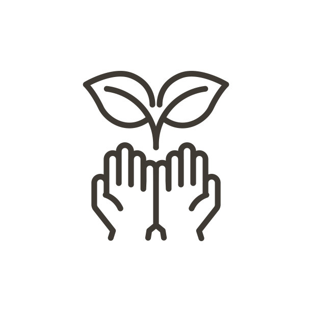 手带叶植物发芽。矢量细线图标轮廓说明。可持续性，环境，生物有机产品和主题图片下载
