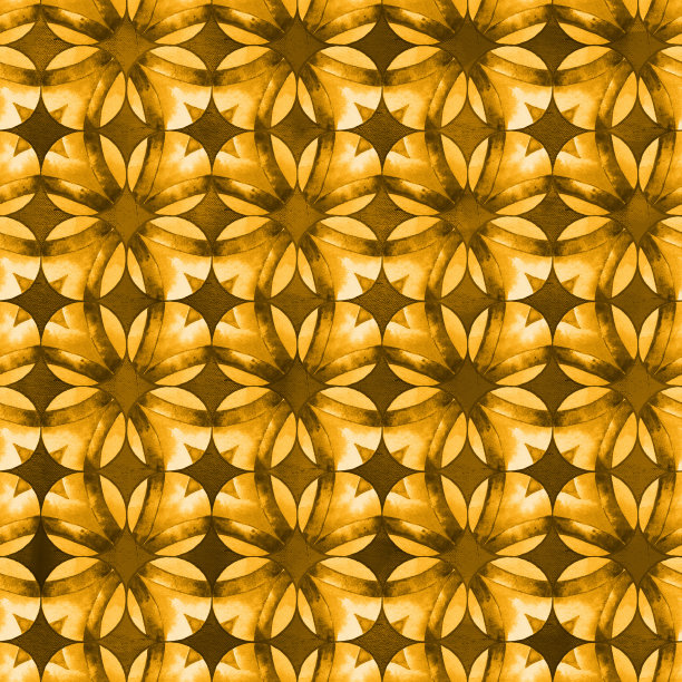 水彩画圆形无缝图案(50年代中期)。复古手绘圆圈装饰。圆形图案。图片下载