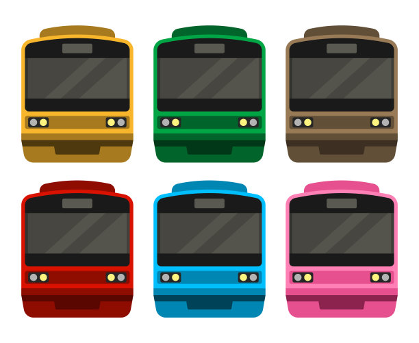 不同颜色的火车。图片下载