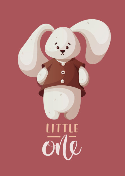 卡片与毛绒兔子和手写的文字。图片下载