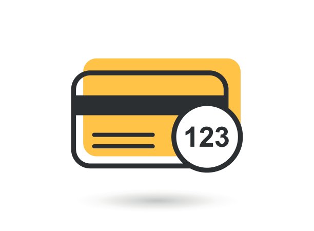 信用卡图标在平面风格。CVV验证码矢量说明孤立的背景。支付标牌经营理念。图片下载