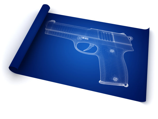 抽象手枪蓝图图片下载