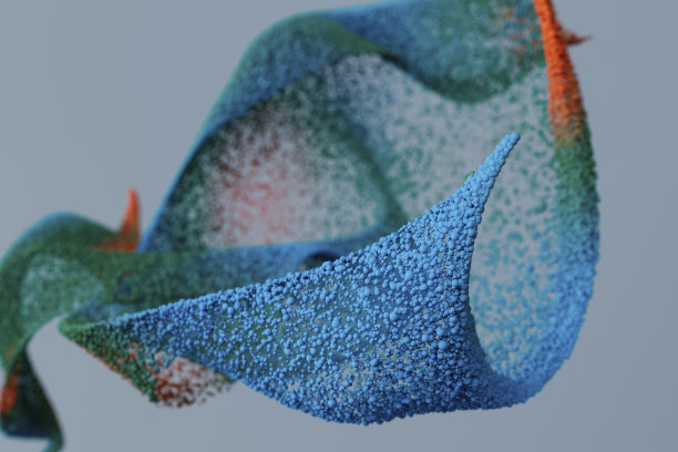 流动融合三维球体抽象彩色概念图片下载