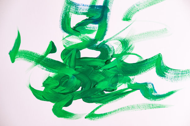 白色背景上的绿色抽象画。图片下载