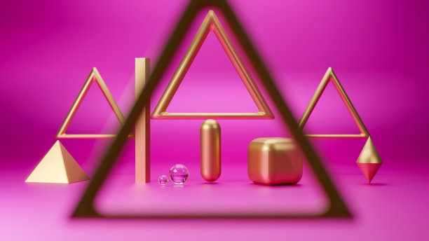 几何形状在紫色或紫色组成的现代舞台展示和极简主义的模型，抽象的展示背景，概念3d插图或3d渲染图片下载