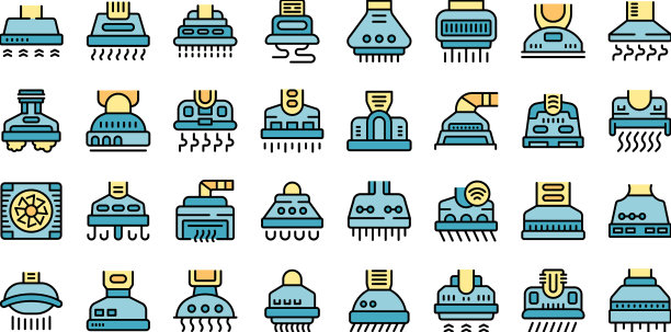 厨房风帽图标设置平图片下载