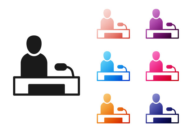 黑色电视报道图标孤立在白色上图片下载