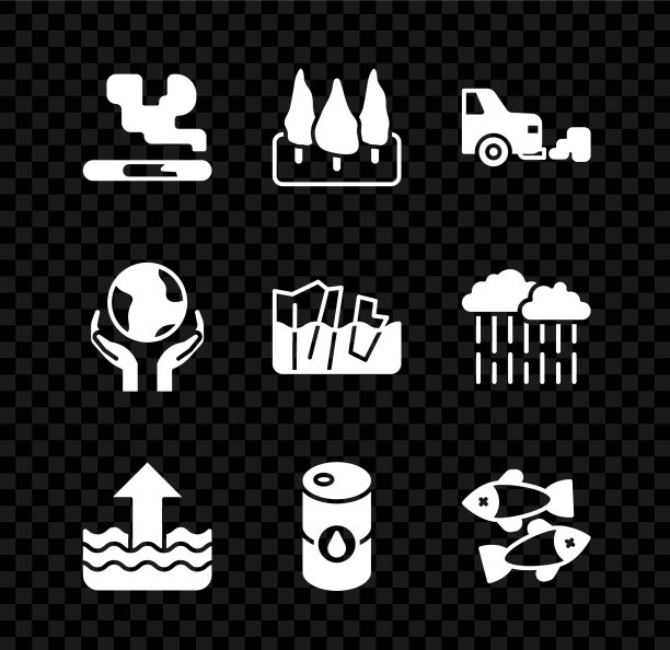 集烟林汽车尾气上升于水中图片下载