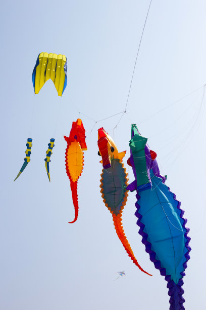 2023年2月26日“2023年芭堤雅国际沙滩风筝”五彩缤纷的风筝在天空中令人眼花缭乱。许多游客喜欢放风筝和仰望天空。芭堤雅海滩，春武里，泰国。图片下载