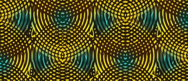 彩色非洲面料，无缝质感图案，黄绿棕黑配色，几何图案图片下载
