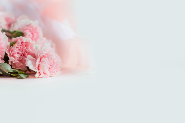 桌上有一束粉红色的康乃馨图片下载