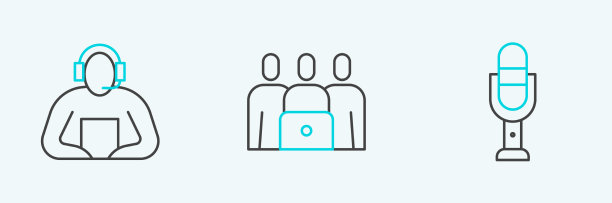 设置线上麦克风学生和在线课堂图标图片下载