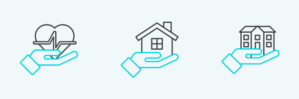 设置手提房屋人寿保险和图标图片下载