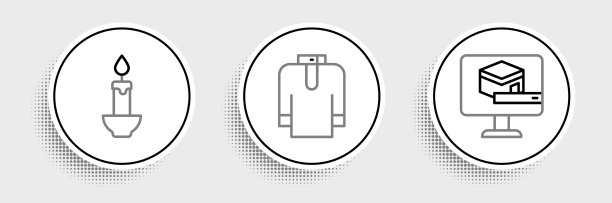 集行克尔白清真寺燃烧的蜡烛和衬衫图片下载