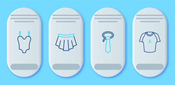 集线裙领带泳装和t恤图标图片下载