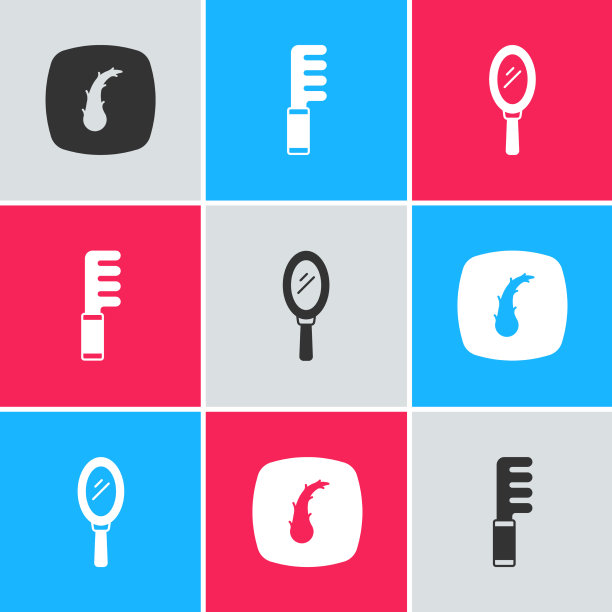 设置人毛囊发刷和手镜图片下载