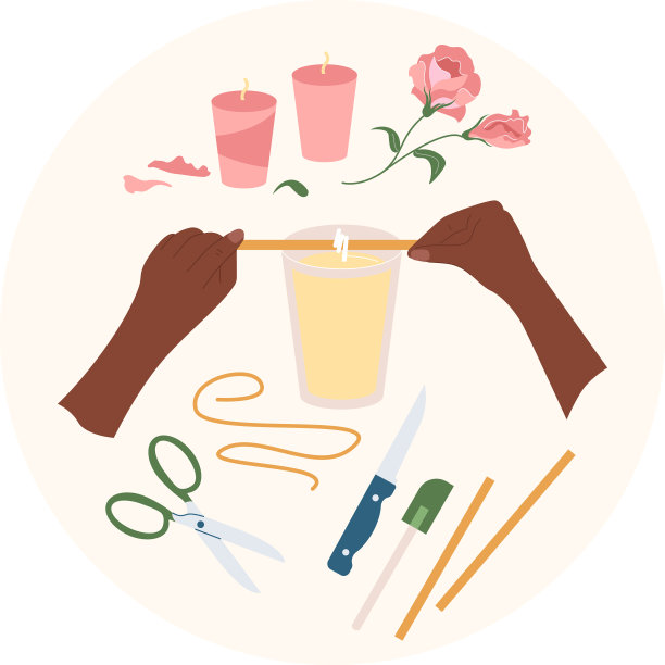 蜡烛工艺品平面构图图片下载