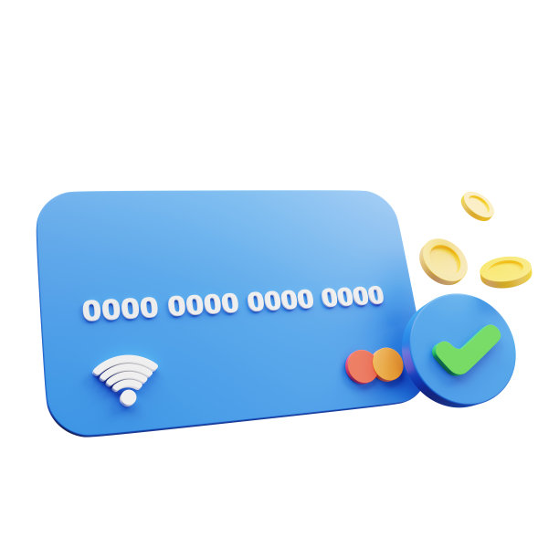信用卡与支付概念的3d渲染。图片下载