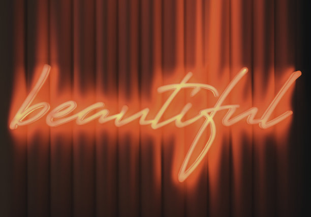 漂亮的字体霓虹灯标识墙图片下载