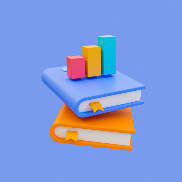 三维最小数据分析概念。商业研究。书中有饼图统计数据。3 d演示。图片下载