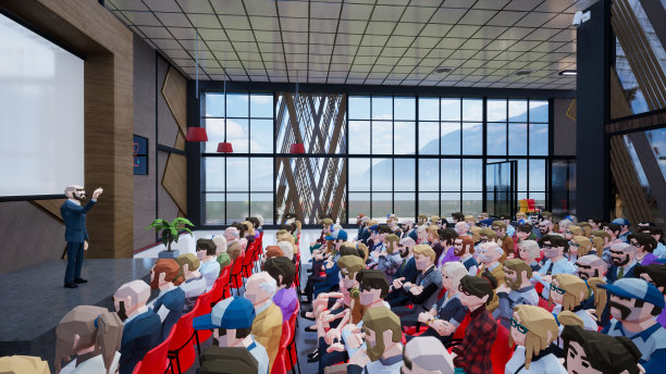 元宇宙人物化身在线研讨会虚拟世界，3d渲染图片下载