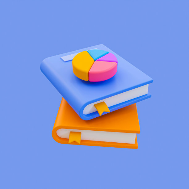 三维最小数据分析概念。商业研究。书中有条形图统计数据。3 d演示。图片下载