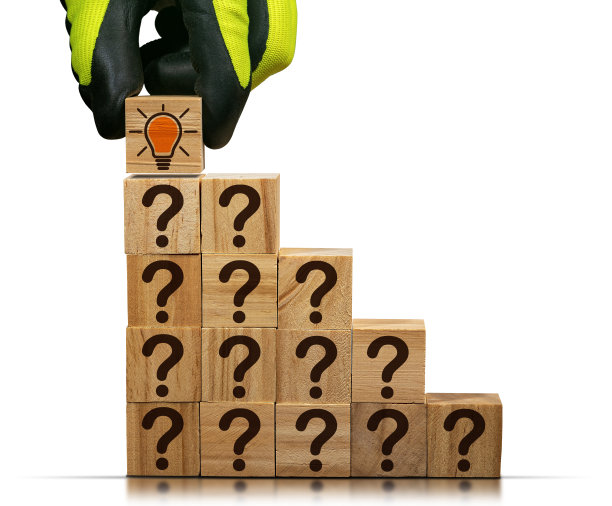 创意和创新的概念-问号和灯泡图片下载