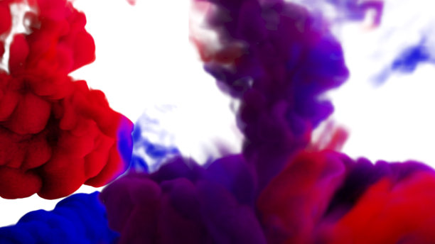 彩色烟雾漂浮在空中。，烟雾在空气中的运动，三维渲染。图片下载