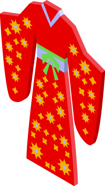 红色和服象征等长亚洲女性图片下载