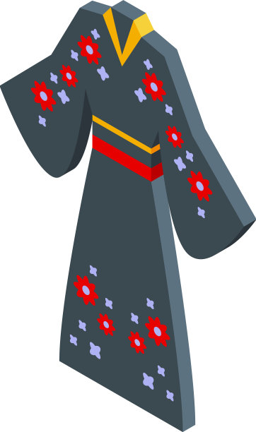 黑色花和服图标等长亚洲图片下载