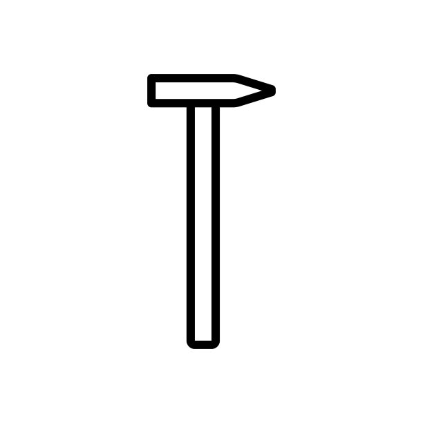 锤子矢量图标。矢量符号在白色背景上孤立的简单风格。图片下载