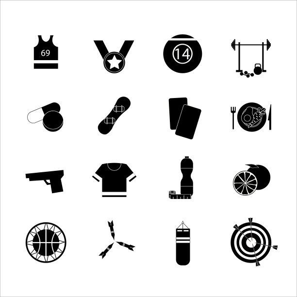 一组简单的体育图标图片下载