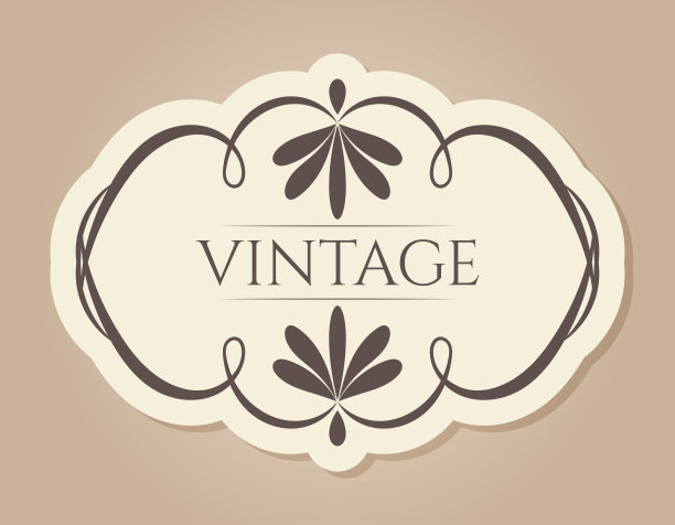 矢量抽象vintage框架与文本。旧维多利亚风格的孤立旗帜。图片下载