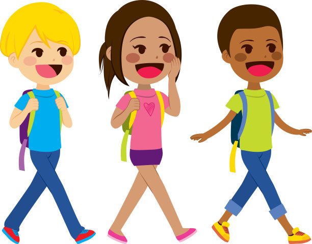 儿童步行学校图片下载