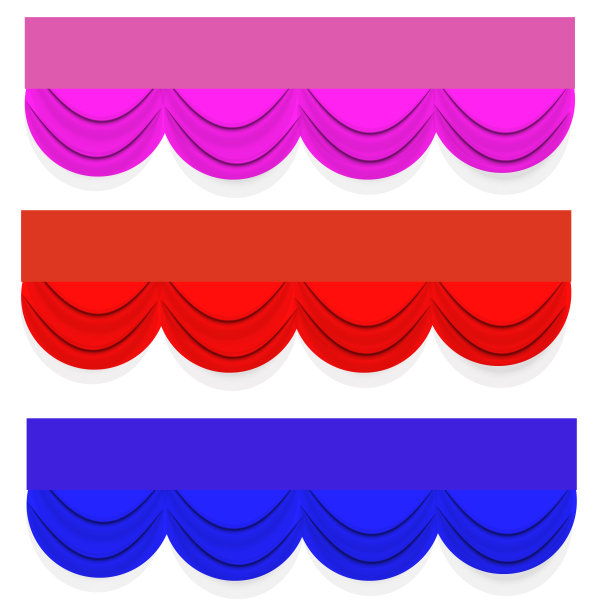 设计元素。在白色的背景上有三个垂饰的lambrequin图片下载