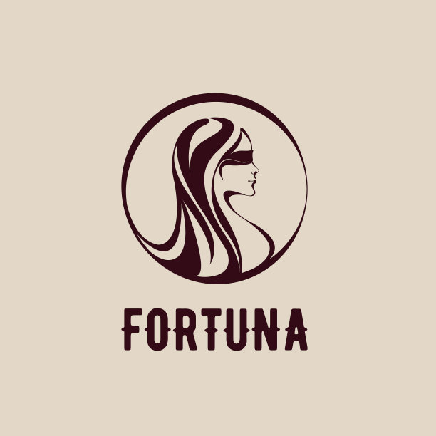 美女肖像。美容院、护肤、彩妆插画。圈徽美容师标志。命运女神。图片下载