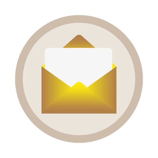 金信封信。金黄色的金属字母。矢量插图。图片下载