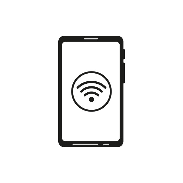 手机屏幕wifi图标。智能手机模拟白屏。矢量插图。图片下载