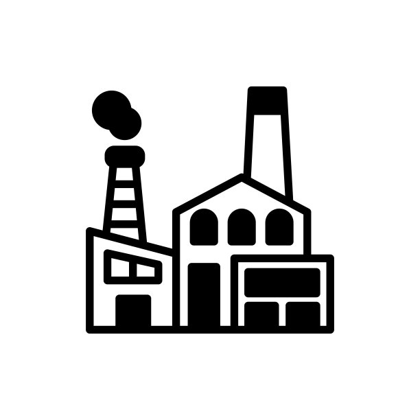 矢量中的工厂图标。标识图片下载