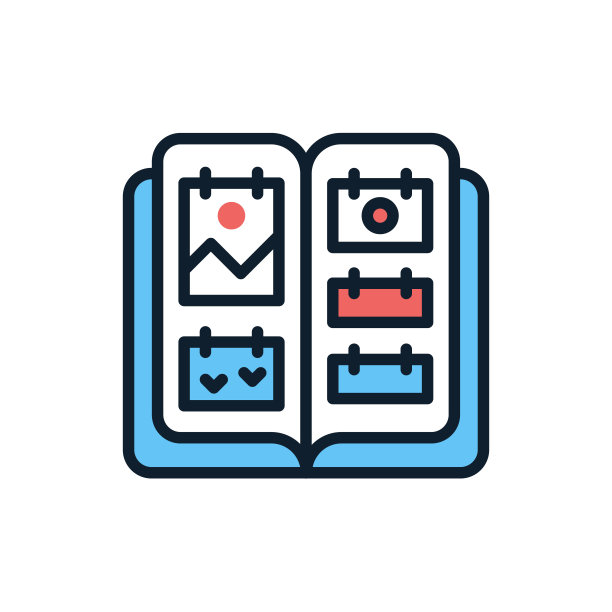 矢量中的相册图标。标识图片下载