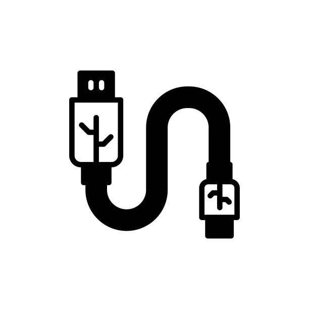 连接矢量中的电缆图标。标识图片下载