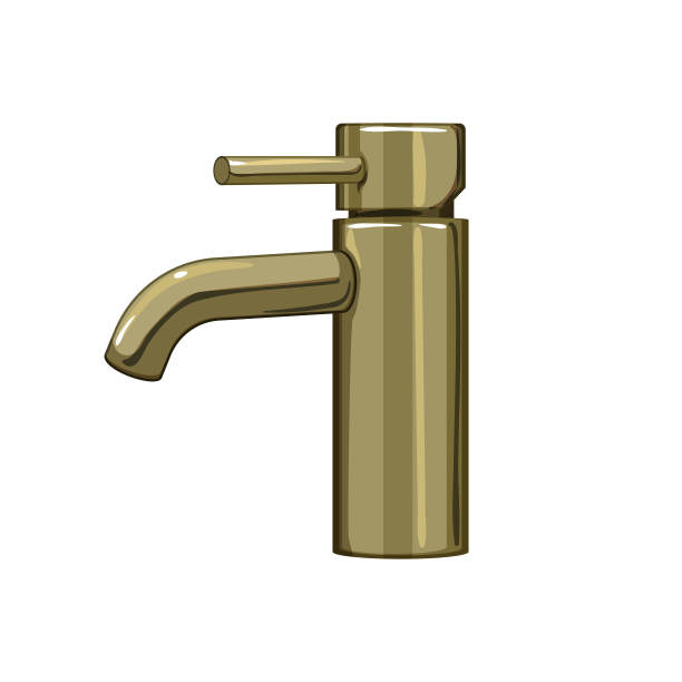 房子浴室水龙头卡通矢量插图图片下载