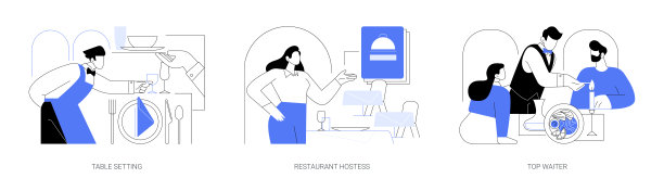 精美的餐厅抽象概念矢量插图。图片下载