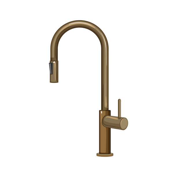 水厨房水龙头卡通矢量插图图片下载