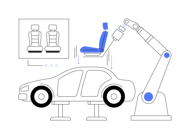 汽车内部组装抽象概念矢量插图。图片下载
