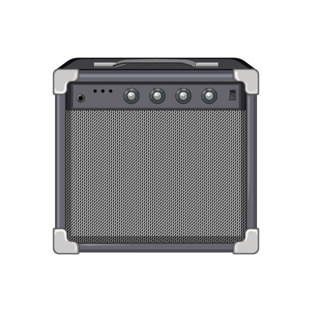 安培吉他放大器卡通矢量插图图片下载