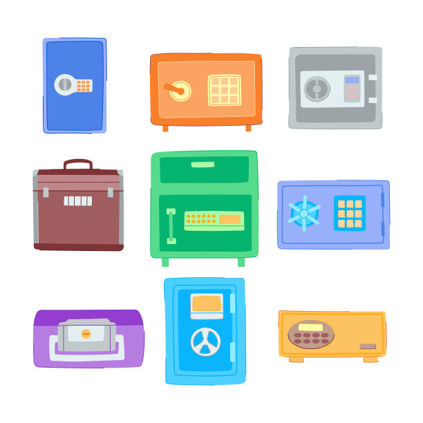 安全设置卡通矢量插图图片下载