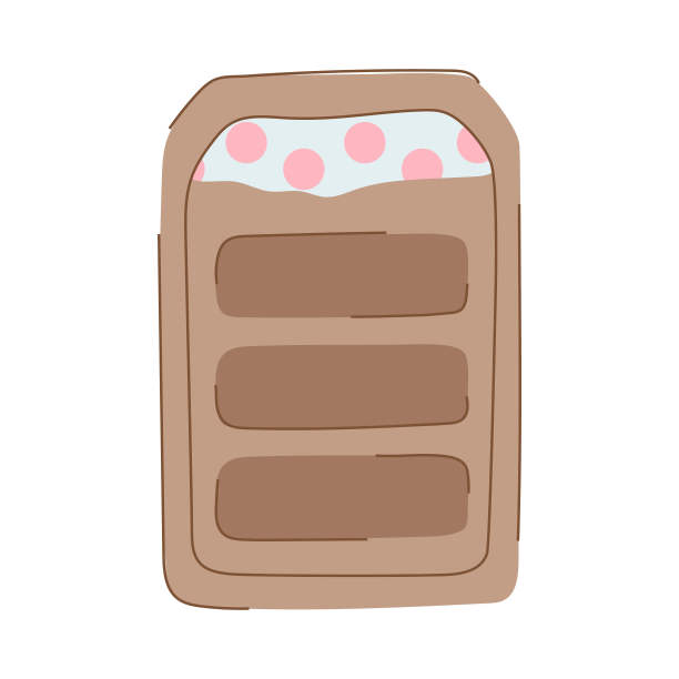 毛毯睡袋卡通矢量插图图片下载